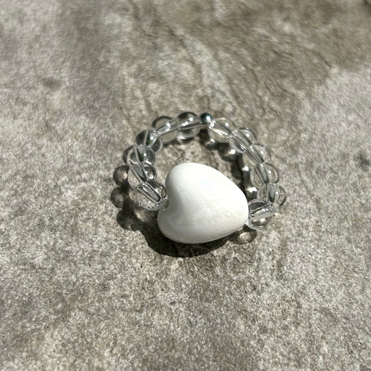 Glass HEART Ring