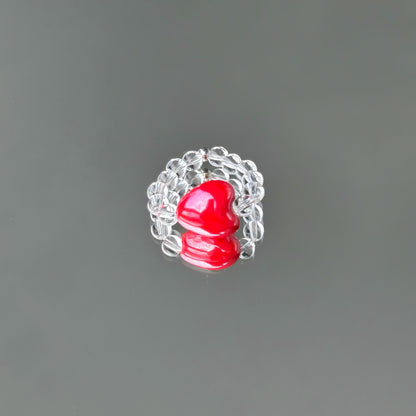 Glass HEART Ring