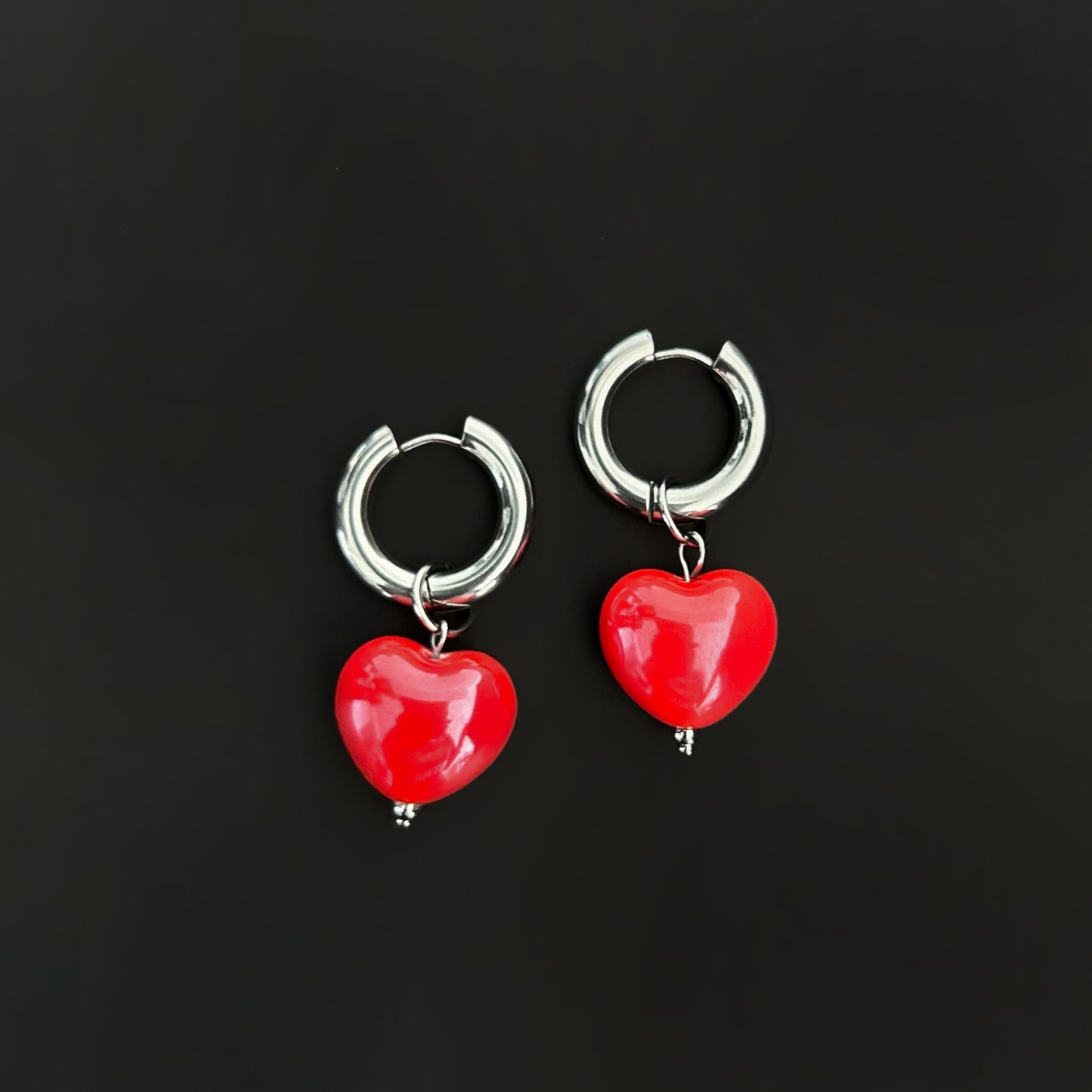 Red HEART Earrings