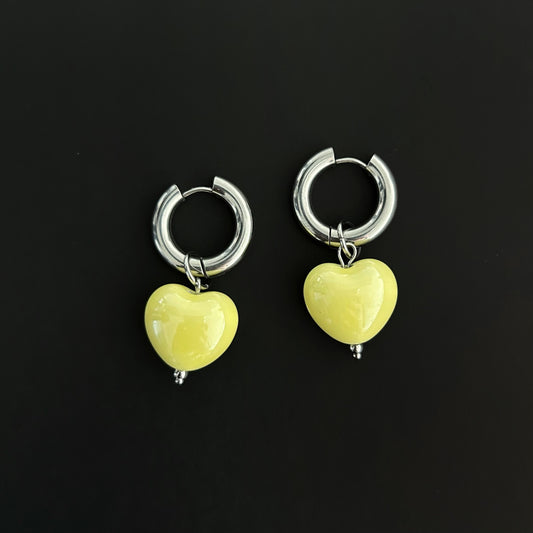 Yellow HEART Earrings