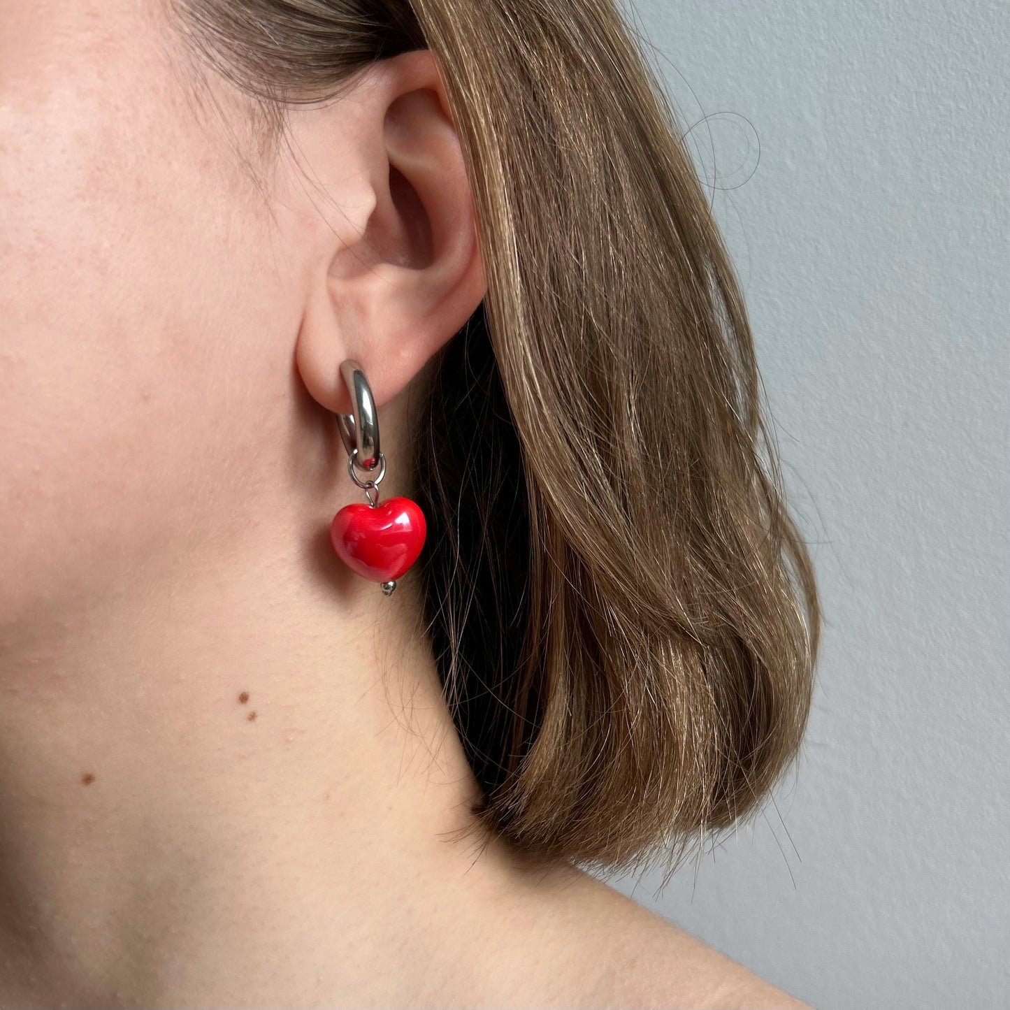 Red HEART Earrings