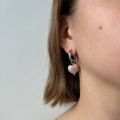 Dusty Pink HEART Earrings