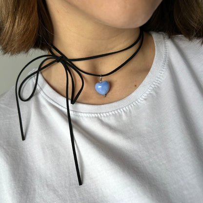 HEART & Suede Cord Necklace