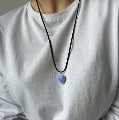 HEART & Suede Cord Necklace